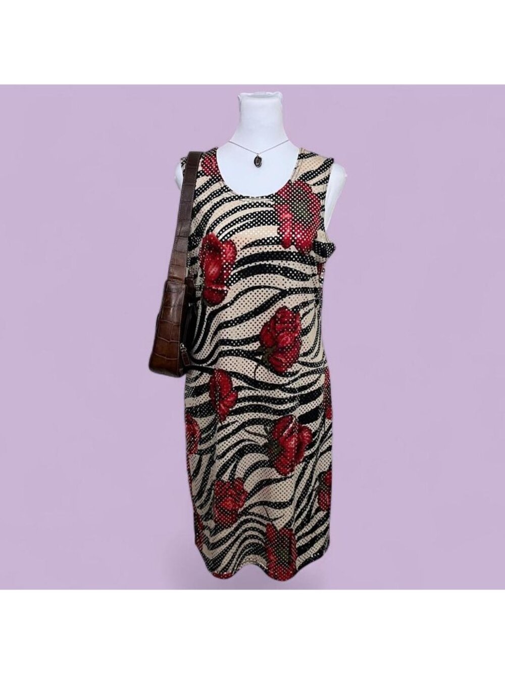 y2k floral zebra sequin quirky whimsical artsy maximalist weird girl dress